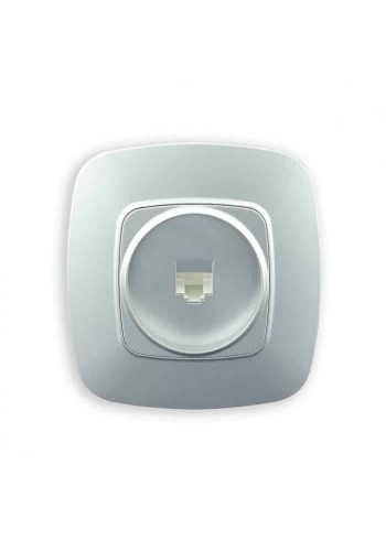 Розетка телефонна срібло ELA HOROZ ELECTRIC 112-007-0010-020