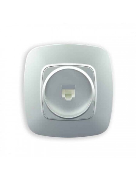 Розетка телефонна срібло ELA HOROZ ELECTRIC 
112-007-0010-020
