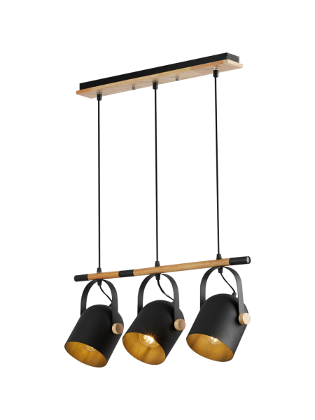 Світильник HOPFEN LOFT HALTBAR PD 3 BK (E27, max 3 x 40W)