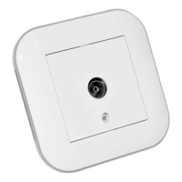 Розетка ТВ прохідна LOFT білий+сірий OVIVO 
404-010303-224