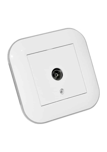 Розетка ТВ прохідна LOFT білий+сірий OVIVO 404-010303-224