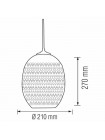 Світильник підвісний QUANTUM Е27 3D-ефект овальний хром HOROZ ELECTRIC 021-006-0002-010
