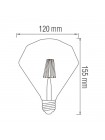 Світлодіодна лампа Filament RUSTIC DIAMOND-6 6W E27 2200К HOROZ ELECTRIC 001-034-0006-010