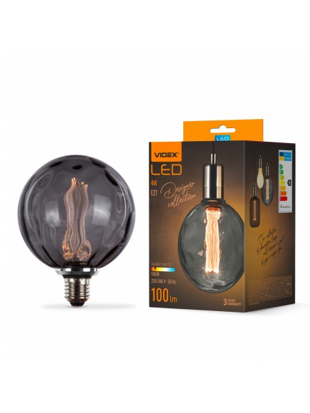LED лампа VIDEX Filament VL-DI-G125FC1980S 4W E27 1800K Smoke VL-DI-G125FC1980S - 484411