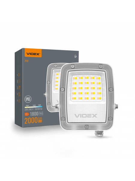 LED прожектор VIDEX F5 20W 3000-5000-6500K 230V White (VL-F5-020CW) VL-F5-020CW - 400448