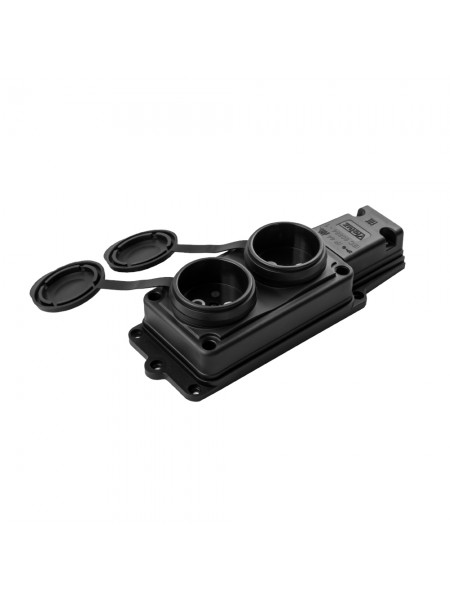 Колодка Violux каучук настінна 2-на без заземлення з кришкою IP44 ( 930700 )