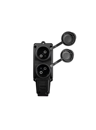 Колодка Violux каучук настінна 2-на без заземлення з кришкою IP44 ( 930700 )