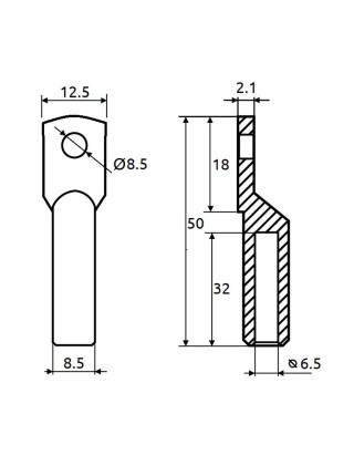 Наконечник мідно-луджений Промфактор DT(G) 16 ( CL/CRG-16-8 )