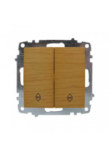 Вимикач ELBI ZENA Woodline клен 2кл прохідний без рамки ( 609-012700-211 )