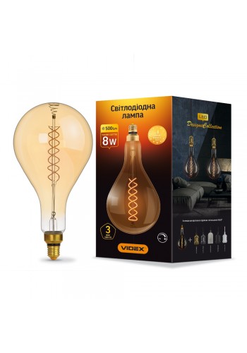 LED лампа VIDEX Filament PS160FASD 8W E27 2200K диммерная