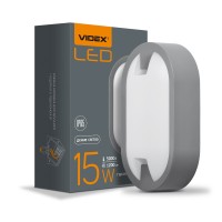 LED світильник IP65 овальний VIDEX 15W 5000K сірий VL-BH12O-155 - 299136