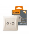 Розетка TV+SAT кінцева кремова VIDEX BINERA VF-BNSK2TVSATE-CR - 296081