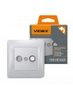 Розетка TV+SAT кінцева срібний шовк VIDEX BINERA VF-BNSK2TVSATE-SS - 297842