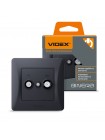 Розетка TV+SAT кінцева чорний графіт VIDEX BINERA VF-BNSK2TVSATE-BG - 295787