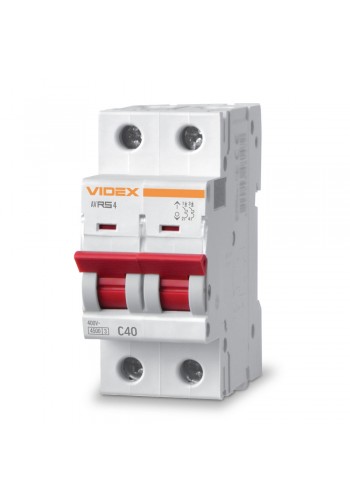 Автоматичний вимикач RS4 2п 40А С 4,5кА VIDEX RESIST VF-RS4-AV2C40 - 481243