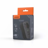 Мережевий адаптер VIDEX ONCORD з/з 1п 2.4A 2USB+USB-C Black VF-AD1G2U1C-B - 484855
