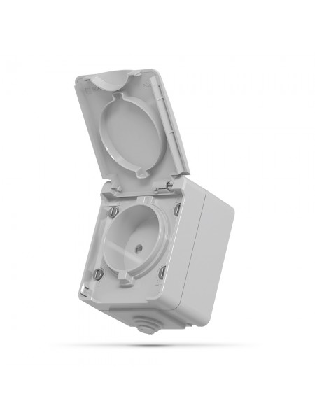 IP65 Розетка зовнішня одинарна сіра VIDEX BINERA VF-BNW21-G - 298955