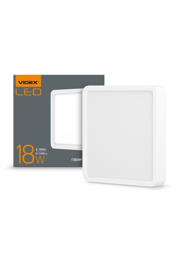 LED Світильник накладний квадрат VIDEX 18W 5000K White VL-DLSS-185 - 294100