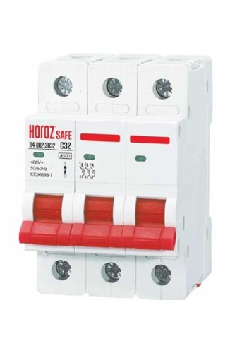 Автоматичний вимикач SAFE 32А 3P С HOROZ ELECTRIC 114-002-3032-010