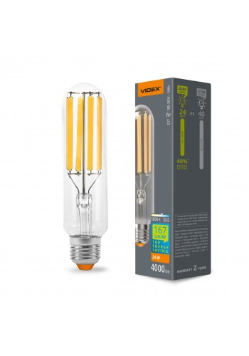 LED лампа VIDEX Filament T38F 24W E27 5000K VL-T38F-24275 - 486880