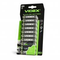 Батарейка лужна VIDEX LR6/AA 20шт BLISTER LR6/20B/AA/1.5V - 486217