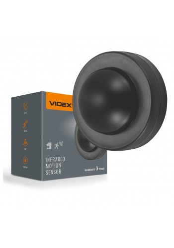 Датчик руху та освітленості VIDEX VL-SPC46B 220V 2000W інфрачервоний чорний VL-SPC46B - 488457