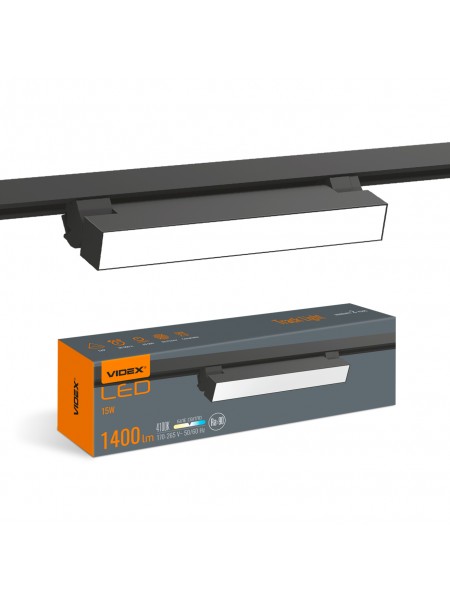 LED світильник трековий VIDEX TR05 15W 4100K 220V чорний VL-TR05-154B - 486248