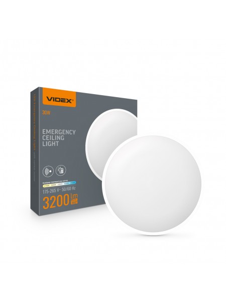 LED Світильник аварійний накладний з датчиком руху VIDEX 30W 2700-6500K 220V VL-CLR-EM300-2 - 485456