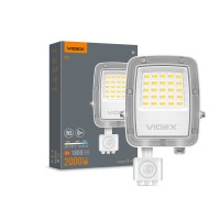 LED прожектор VIDEX F5 20W 3000-5000-6500K з датчиком руху 230V White (VL-F5-020CW-S) VL-F5-020CW-S - 400431