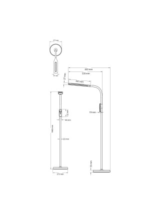 Світлодіодний торшер NORMAN 15W чорний HOROZ ELECTRIC 
046-004-0015-020