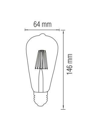 Світлодіодна лампа Filament RUSTIC VINTAGE-6 6W E27 HOROZ ELECTRIC 
001-029-0006-010