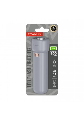 Портативний світлодіодний ліхтарик TITANUM TLF-T17 50Lm Gray TLF-T17 - 489843