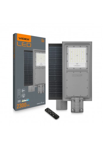 LED ліхтар вуличний автономний VIDEX 2300Lm 5000K (VL-SLSO-082-S) VL-SLSO-082-S - 485920