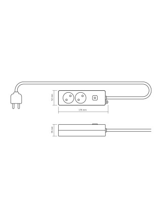Мережевий подовжувач VIDEX ONCORD б/з 2п 3м з кнопкою White VF-PD23-W - 488211