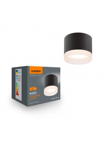 Світильник VIDEX під лампу GX53 накладний Чорний (VL-SPF25A-B) VL-SPF25A-B - 485869