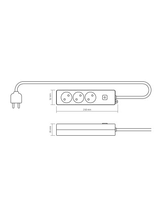 Мережевий подовжувач VIDEX ONCORD б/з 3п 2м з кнопкою White VF-PD32-W - 488228