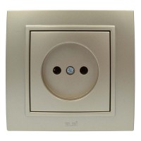 Розетка ELBI ZENA Silverline титан 1-на з заземленням з рамкою ( 500-011400-217 )