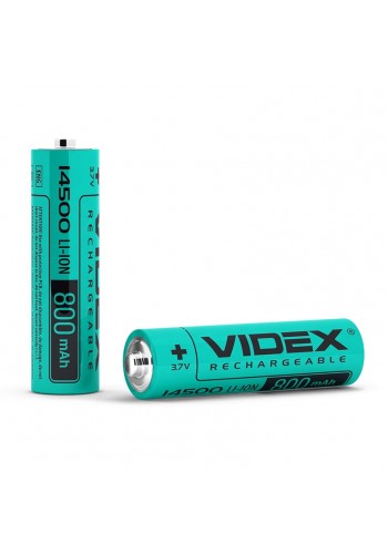 Акумулятор Videx літій-іонний 14500 (без захисту) 800mAh bulk/1шт 14500/800/1B - 000013/004547