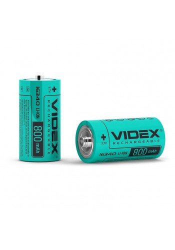 Акумулятор Videx літій-іонний 16340 (без захисту) 800mAh bulk/1шт 16340/800/1B - 000017/004554