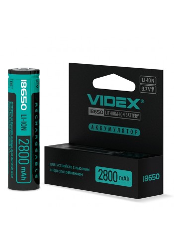 Акумулятор Videx літій-іонний 18650-P (захист) 2800mAh color box/1шт 18650-P/2800/1CB - 293011