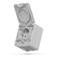 IP65 Розетка зовнішня одинарна із заземленням сіра VIDEX BINERA VF-BNW21G-G - 298276