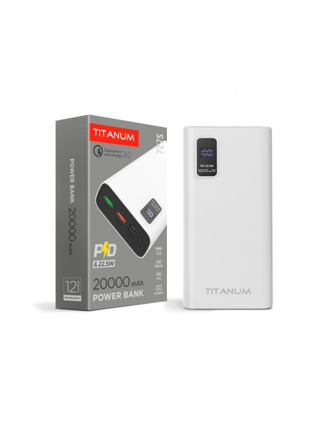 Повербанк TITANUM 727S 20000mAh 22.5W White TPB-727S-W - 483490