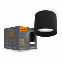 Світильник VIDEX під лампу GX53 накладний Чорний VL-SPF15A-B VL-SPF15A-B - 484657