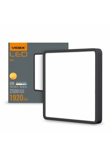 LED Світильник накладний квадрат VIDEX 24W 5000K Black VL-DLSS-245B - 485074