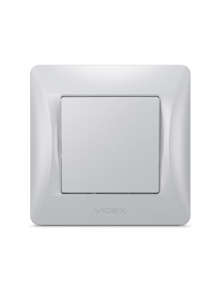 Вимикач одноклавішний срібний шовк VIDEX BINERA VF-BNSW1-SS - 296876