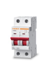 Автоматичний вимикач RS4 2п 63А С 4,5кА VIDEX RESIST VF-RS4-AV2C63 - 481267