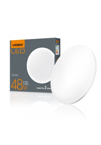 LED світильник настінно-стельовий круглий VIDEX 48W 4100K Матовий VL-CLR-484M - 299655