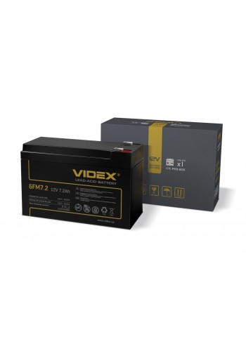 Акумулятор свинцево-кислотний Videx 6FM7.2 12V/7.2Ah color box 1 6FM7.2 1CB - 298023