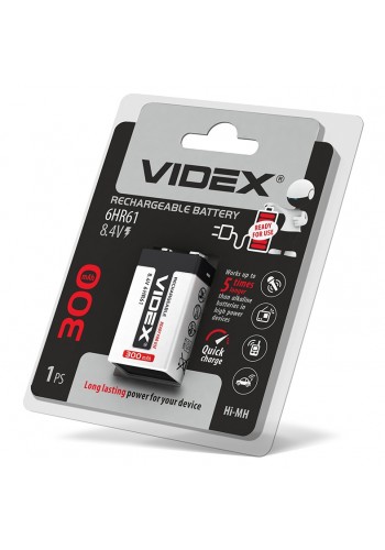 Акумулятори Videx 6HR61 300mAh blister/1шт 6HR61/300/1DB - 294797