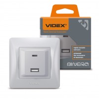 Розетка USB-A + USB-C PD20W срібний шовк VIDEX BINERA VF-BNCHRUC20-SS - 486408